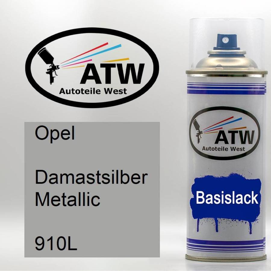 Opel, Damastsilber Metallic, 910L: 400ml Sprühdose, von ATW Autoteile West.